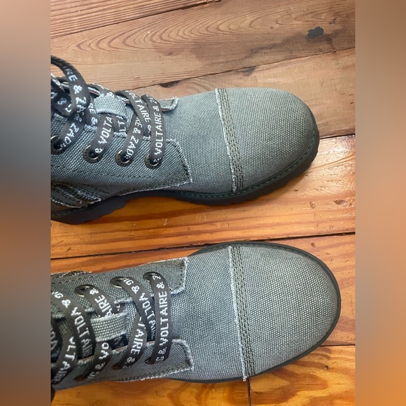 Zadig & Voltaire Joe Canvas military boots - Picture 3 of 12